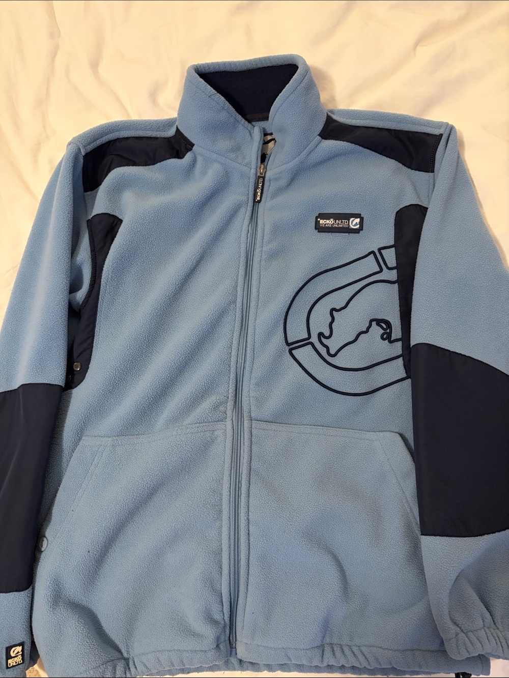 Ecko Unlimited Blue fleece Zip Up Men’s Size Large